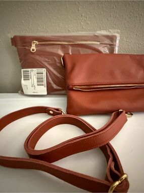 Convertible Crossbody Clutch in Rust